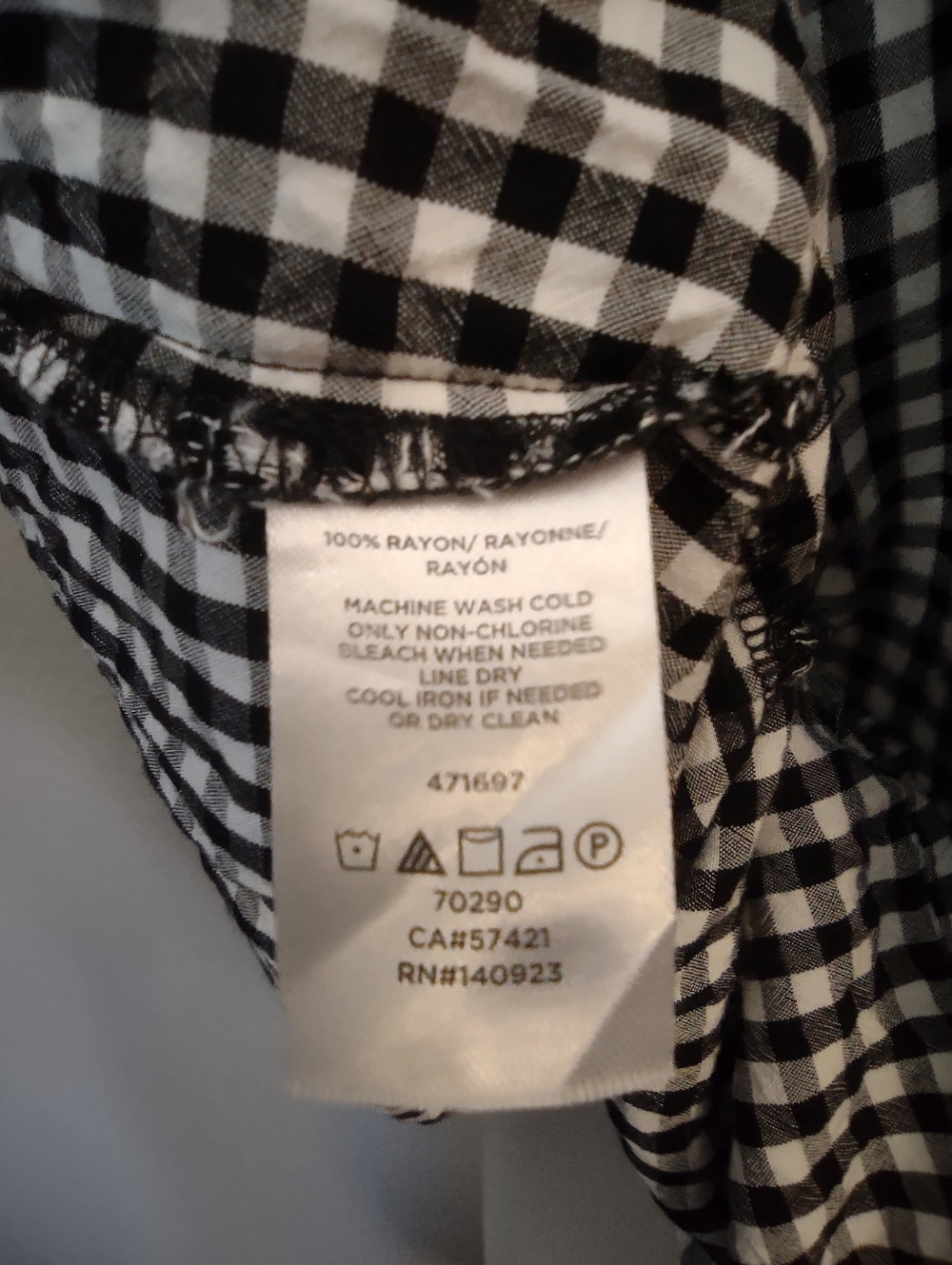 LOFT Black White Gingham Halter Top Peplum Blouse with Keyhole Back - Size M - Picture 7 of 10